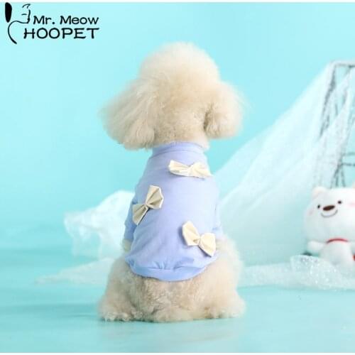 Hoopet Dog Vest Cute Bow-Knot Cat Cltohes Pet Clothes For Small Medium Dog Costumes