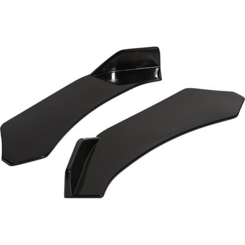 1 Pair Front+Right Glossy Black Car Front Bumper Lip Splitter Auto Accessories Drilling and Bolting the Bumper 570X130x70 mm