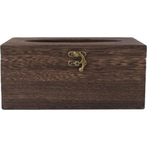 1PC Useful Wooden Retro Tissue Box Cover Paper Napkin Holder Case Home Car Decor