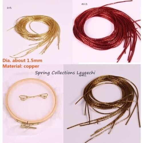 10g/lot 1.5mm square silk bright hand Cross Stitch Embroidery thread french bullion wire copper Indian silk 4colors