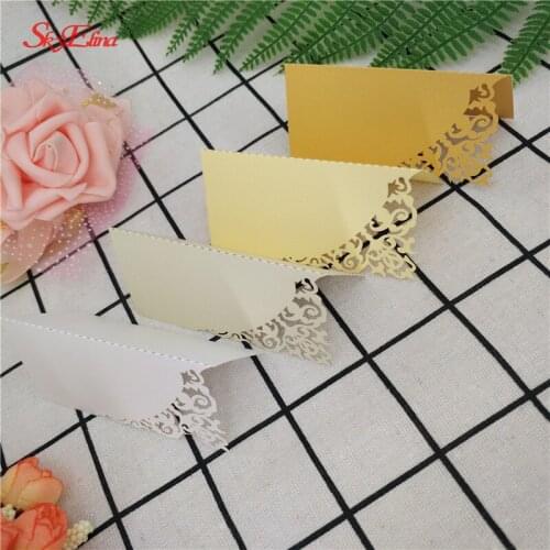 10pcs/lot Laser Cut-out Wedding Birthday Party Table Name Wine Food Guest Seats Place Cards Favor Decoration Place Name Card 5Z