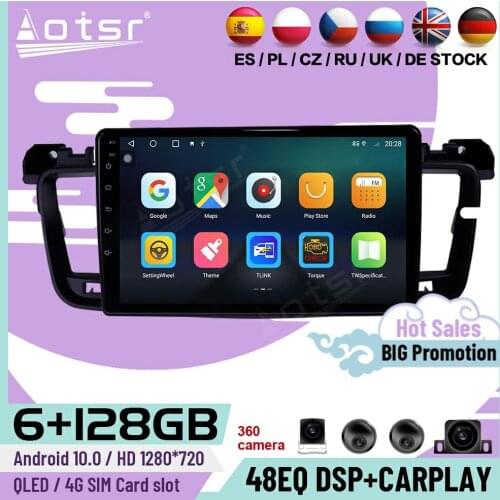 128G Carplay Android Player For Peugeot 2008 208 2011 2012 2013 2014 2015 2016 2017 2018 2019 GPS Navi Radio Receiver Head Unit