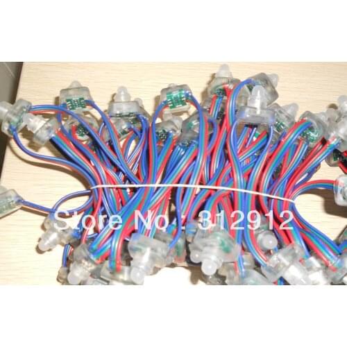 DC12V input WS2811 pixel node,100pcs a string,IP68 rated;with 18AWG RGB wire,4inches wire spacing