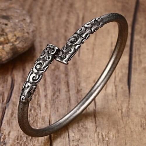 2021 Trendy Brand Accessories Stainless Steel Material Qitian Great Hoop Curse Open Personalized Bracelet 、Suitable For Men