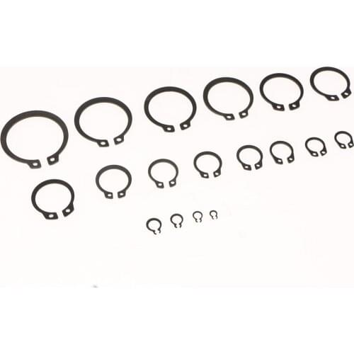 300 Pcs External Metric Circlip Snap Retaining Clip Ring Assortment Kit 18 Sizes Black Hardware