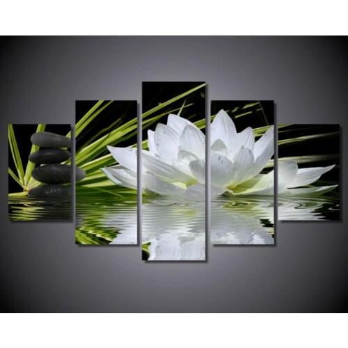 5pcs diy Diamond Painting Cross Stitch Stone lotus full square Diamond Mosaic beaded Embroidery Rhinestones H286