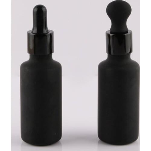 50pcs/lot 15ml 30ml 1 Floz Matte Frosted Black Glass Dropper Bottle Empty Perfume Bottles Liquid Bottle Essential Oil Bottles