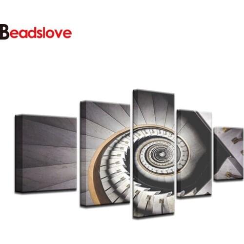 Diamond Painting 5d abstract retro building art Cross Stitch Rhinestones Diy Diamond Embroidery Needlework Handicrafts 5 pieces