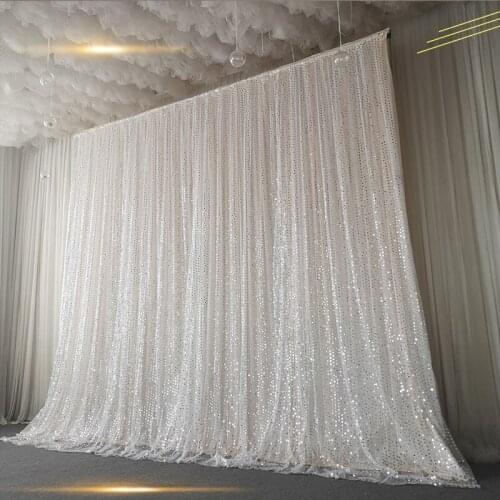 Sequin Veil Wedding Props Stage Background Arrangement Double-layer Floating Yarn Birthday Party Background Wall Curtain