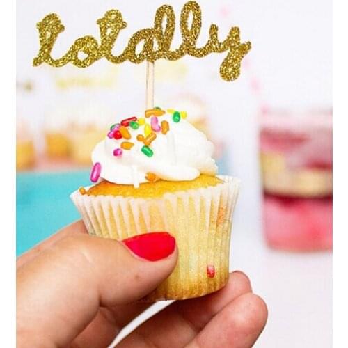 Glitter totally Cupcake Toppers Birthday engagement wedding bridal shower Bachelorette Party Decor toothpicks
