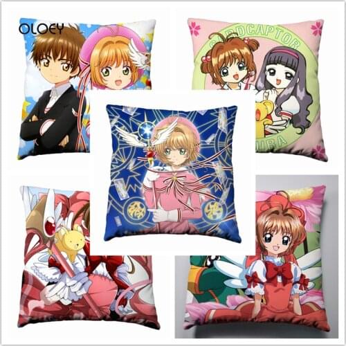 Anime Manga Cherry Blossom Polyester Pillow Case Home Bedroom Office Hotel Car Seat Decoration Pillow Case Soft and Comfortable