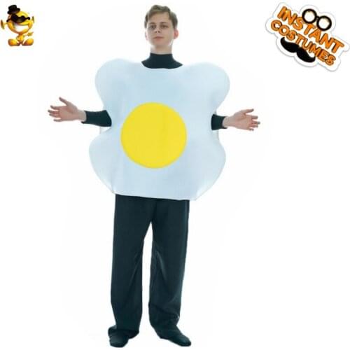 DSPLAY New Design Adult Man Poached Eggs Suit Party Poached Eggs Costumes Roleplay Fancy Dress for Carnival Party