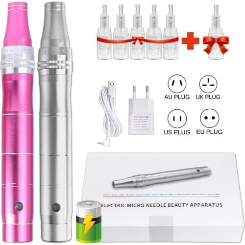 Electric Derma Pen Screw Microneedling Dermapen Nano Microneedle Cartridge Mesotherapy Needle System Skincare BB Glow Beauty