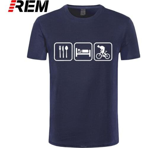 REM Eat Sleep Bicycling T-shirts Funny Cycling enthusiasts Bike T Shirt Fashion Colors Cotton Short sleeves Tops Tee Unisex