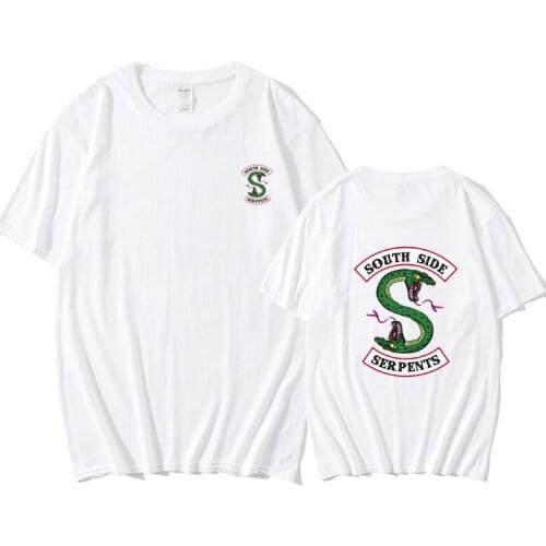 Riverdale T-shirt Mens Womens South Side Snake Harajuku Riverdale Southside Boys and Girls Oversized Sports T-shirt Casual Top