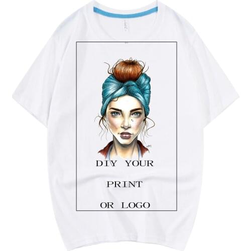 Customized Print T Shirt Short Sleeve T-shirt Women O-neck comic shirts tops Women clothes Tee DIY Your like Photo or Logo