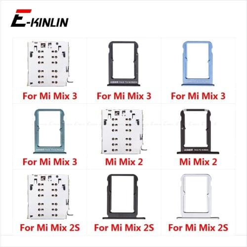 Sim Card Socket Slot Tray Reader Holder Connector Micro SD Adapter Container For XiaoMi Mi Mix 3 2S 2 Replacement Parts