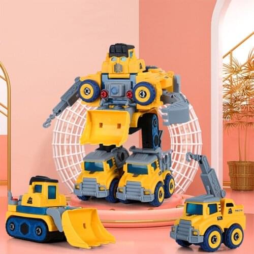 Truck Assemble Car Transform Robot Car Toys Action Figures Set Pull Back Play Vehicles for 3 4 5 6 Years Old Boy Kids