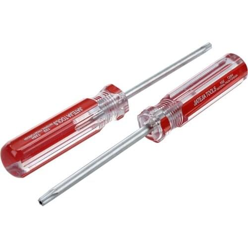 GTBL 2 Pcs Red Clear Antislip Handle 4mm Magnet Tip T25 Security Torx Screwdrivers