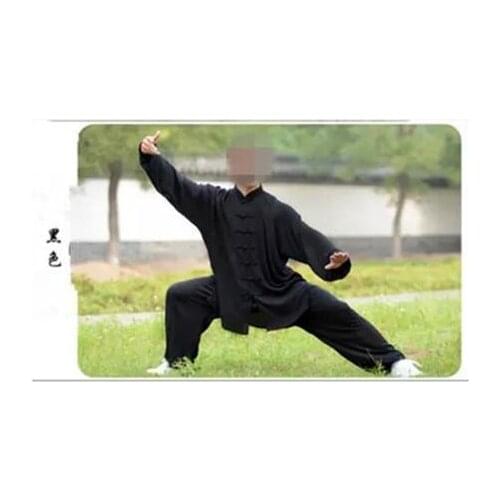Chinese Wushu Suit Wing Chun Kung Fu Traditional Costume Black Summer Tai Chi Suit