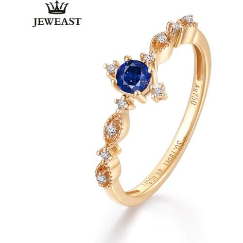 ENZO Natural sapphire 18K Pure Gold 2020 New Hot Selling Top Ring Women Heart Shape Ring For Ladies Woman Genuine Jewelry