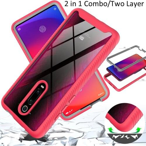 Combo Drop resistance Rugged Case For Xiaomi Mi 9T Mi9T Pro Heavy Duty Defender Armor Shield Anti-Skid Clear Cover