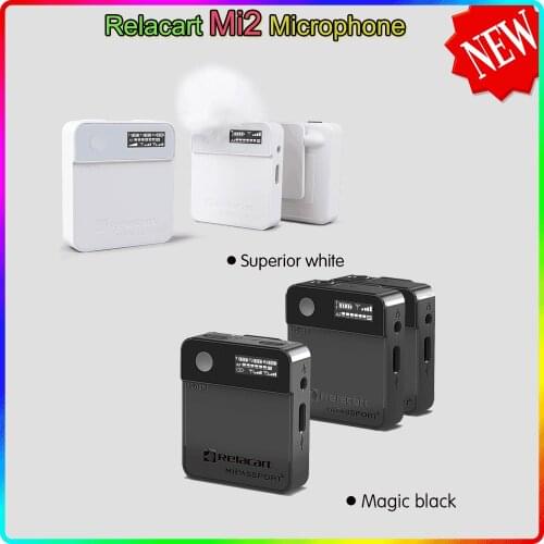 Relacart Mi2 Microphone Wireless Transmitter Kit 3.5mm TRS Lavalier 2.4G Condenser Microphone for DSLR Camera Cellphone Monitor