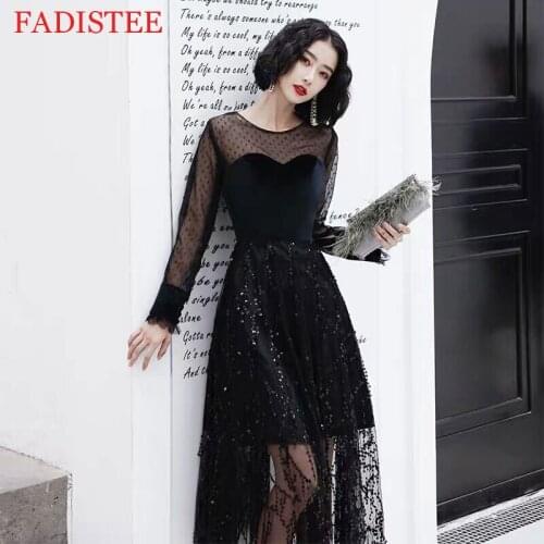Lace O-neck Evening Dresses вечерние платья Robe De Soirée Prom Party Gown Vestidos De Fiesta Long Sleeves