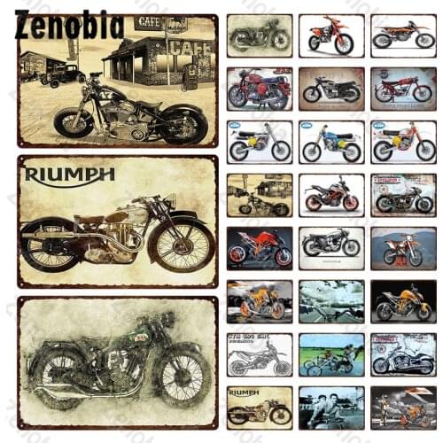 Motorcycle Metal Sign Retro Riders Road Race Motor Metal Poster American Motorcycle Garage Wall Stickers Pub Bar Home Wall Decor