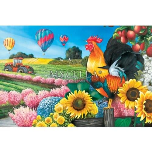 Cartoon Diamond Embroidery Farm Flowers Hot Air Balloons Art Diy Diamond Painting Cross Stitch Full Mosaic Home Decor Craft Kits