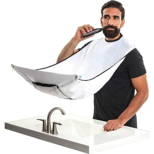 Male Beard Shaving Apron Men Bathroom Apron Shaver Holder Hair Adult Bibs Care Clean Hair Shave Beard Catcher Man Gift