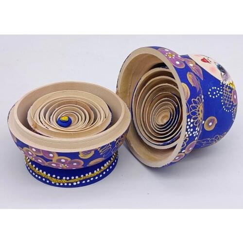 Set 10 Pcs Girl Matryoshka Russian Nesting Dolls Matrioska Babushka Wooden Toys