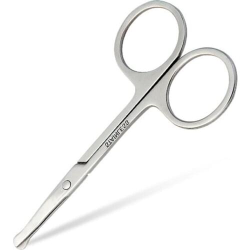 Stainless Steel Eyebrow Trimmer Scissor Bend Head Eyebrow Trimmer Nose Hair Trimming Scissor Face Beauty Tailor Scissor E1171