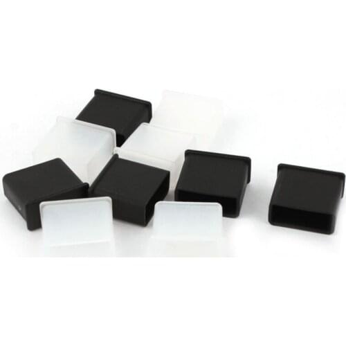 NEW-10Pcs Plastic USB A Male Anti-Dust Plug Stopper Cap Cover Black Clear