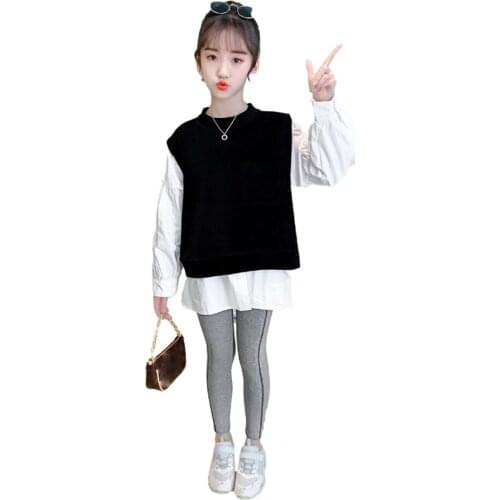 Clothes For Girls Patchwork Girls Clothing Spring Autumn Girls Sets Clothing Tshjirt + Leggings Costumes For Children