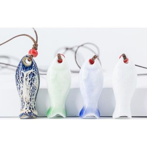Ceramic whistle necklaces & Pendants DIY handmade necklace for children toy gift #5363