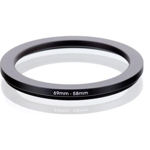 RISE(UK) 69mm-58mm 69-58mm 69 to 58 Step down Ring Filter Adapter black