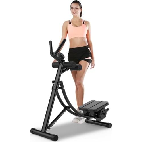 Foldable Abdominal Device, Steel Frame Ab Trainer Load 330LBS, Compact Fold Design Shape Waist Trainer Fitness Machine Equipment