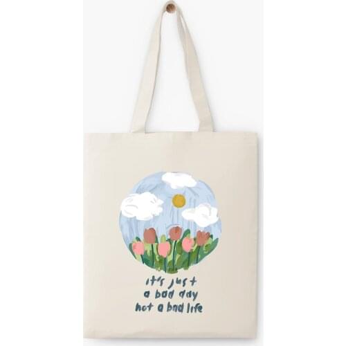 Summer fashion trend Large Capacity Shoulder Bag Fabric Cotton Tote Reusable Shopping Bag for Women 2021 Beach Bags Shopping