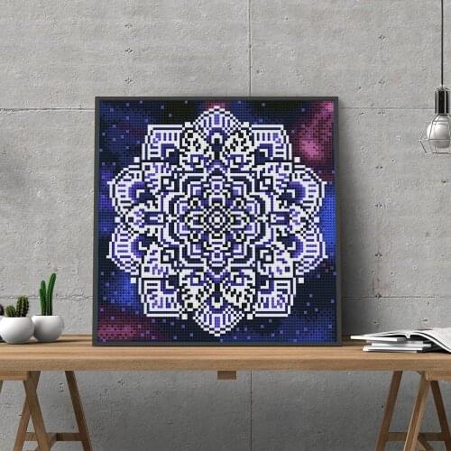 LED Diamond Painting Mandala Style Night Light Full Round Diamond Embroidery Cross Stitch DIY Arts And Craft Home Decor Gift
