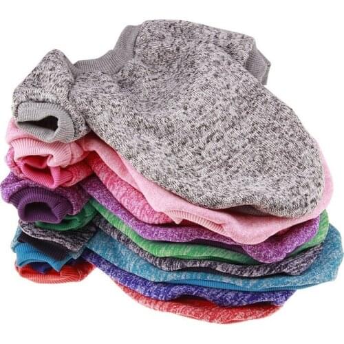 Warm Dog Clothes Winter Soft Cotton Sweater Solid color Clothing Puppy Coats For Small Dogs Chihuahua Christmas pet costume