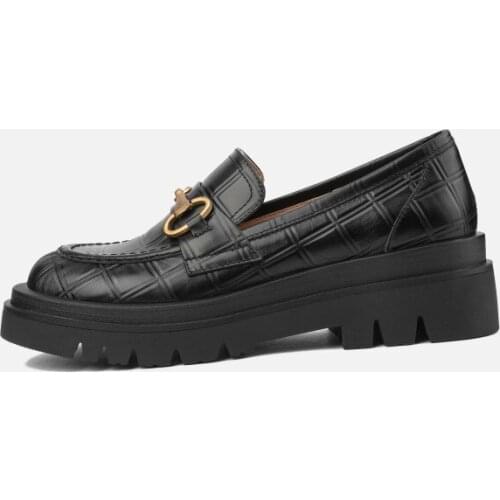 Platform Shoes For Women Slip On Loafers Shoes Casual Flat Shoes Leather Classic Female Footwear Oxford Style Size 34-40