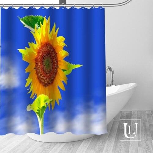 Custom sunflower Curtain Fabric Modern Shower Curtain bathroom beautiful Curtains Bath decor Polyester Cloth Waterproof