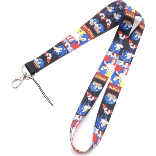 10 pcs/20 pcs/50 pcs cartoon sonic Lanyard Key Lanyard Cosplay Badge ID Cards Holders Neck Straps Keyring C16
