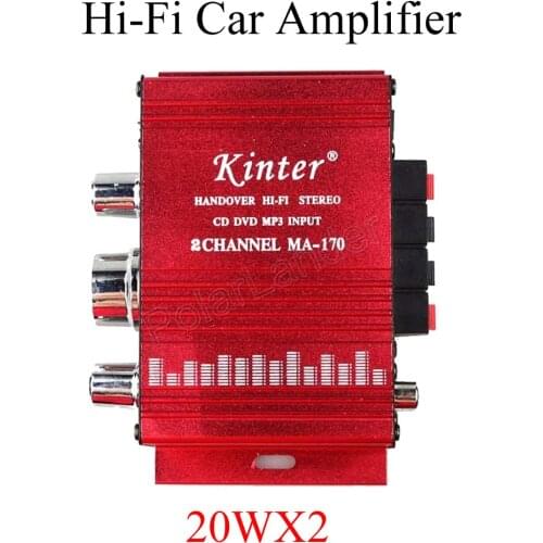 12V Car Hi-Fi Stereo Amplifier MP3 input CD DVD audio Amplifier Mini 2 Channel output power amplifier 20WX2 RMS