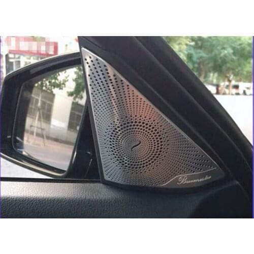 2PCS For Mercedes Benz E Class W212 Interior Trim Car Styling Car Audio Speaker Cover Stainless Steel Sticker Decor Accessories