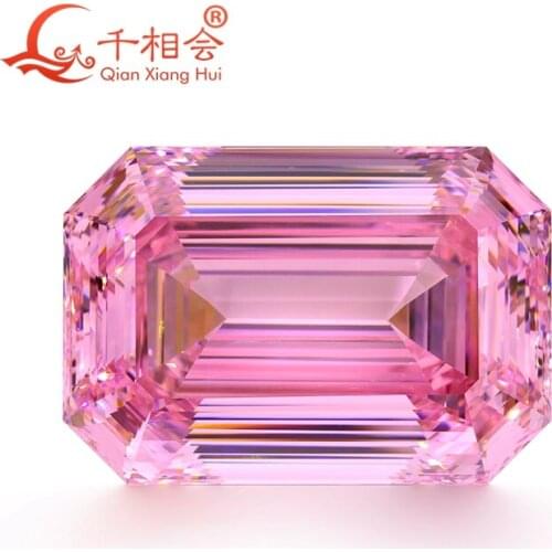 317ct big size Pink color 28x40mm rectangle shape emreal d cut cubic zirconia loose stone cz stone