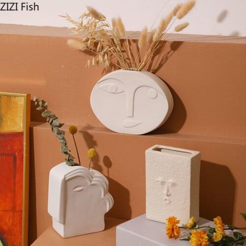 Abstract Figures Decorative Ceramic Vases Statue Desk Decor Ornaments Flower Arrangement Body Art Vase Home Decoration Modern
