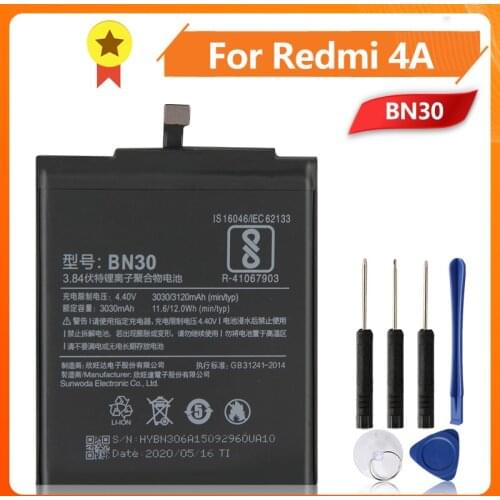 Xiao Mi Xiaomi Mi BN30 Phone Battery For Xiao mi Redrice Hongmi 4A Redrice 4A BN30 3120mAh Original Replacement Battery + Tool