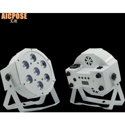 Free Shipping 7*12w Ultra Bright Slim Flat White Led Par Light 7x12W Smooth RGBW Color Mixing DMX 4/8 Channels Stage Wash